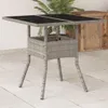 vidaXL Gartentisch mit Glasplatte Hellgrau 80x80x75 cm Poly Produktbild-Vorschau 2