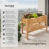 tectake® Hochbeet aus Holz, mit Ablage 119 x 57 x 90 cm Produktbild-Vorschau 2