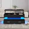 A modern living room with a black coffee table with LED lighting. Anteprima dell’immagine prodotto