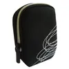 A black pouch with a white swirl design and a zipper. Produktbild-Vorschau