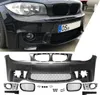 Front Stoßstange + Grill Schwarz passt für BMW 1er E81 E82 Produktbild-Vorschau 1