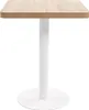 A square bistrot table with a light brown wooden top and a white pedestal base. Náhľad obrázku produktu