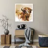 Poster - Poster ohne Rahmen - Stier Scotch Aquarell - 60x60 Produktbild-Vorschau 6