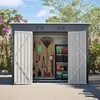 ELANDEPOT Abri de jardin 242 × 126 × 182 cm gris rangement Voir les images du produit 12