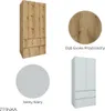 BDW Armoire avec tiroirs, armoire d'entrée 2 portes, noir Voir les images du produit 5