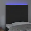 vidaXL LED Kopfteil Schwarz 90x5x118/128 cm Samt Produktbild-Vorschau 3