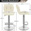Yaheetech 2er Set Barhocker Barstühle Höhenverstellbar Produktbild-Vorschau 4