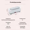 Product parameter information for a multifunctional cleaning machine, including dimensions, name, color, battery type, product number, weight, and size. Produktbild-Vorschau