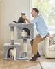 FEANDREA Kratzbaum, L Katzenbaum, mit 2 Häuschen, 101 cm, Produktbild-Vorschau 1