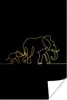 MuchoWow® Poster Elefant - Einfach - Gold - Schwarz 120x180 Produktbild-Vorschau 1