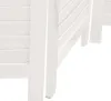 A close-up view of the bottom section of white wooden room dividers. Produktbild-Vorschau