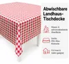 Wachstuchtischdecke Landhaus Bauernkaro abwischbar rot - Produktbild-Vorschau 4