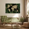 MuchoWow® Poster Weltkarte - Blätter - Braun 120x80 cm - Produktbild-Vorschau 3
