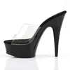 DELIGHT-601 Damen Slipper von Pleaser, Transparent Schwarz Produktbild-Vorschau 3