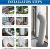 Installation steps for a mobile air conditioner sealing kit. Produktbild-Vorschau