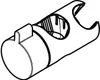 A black and white line drawing of a shower slide holder. Produktbild-Vorschau