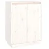 The Living Store Schuhschrank Weiß 60x35x80 cm Massivholz Produktbild-Vorschau 2