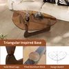 Vrygle Table Basse Ronde en Verre avec Pieds en Bois – Voir les images du produit 10