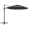 vidaXL Parasol z aluminiowym słupkiem 4-warstwowy antracyt Podgląd zdjęcia produktu 1