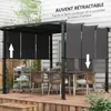 Outsunny Pergola avec 3 toiles coulissantes 3 x 3 m Voir les images du produit 6
