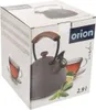 The image shows the packaging of a kettle. The packaging features an illustration of the kettle and a cup of tea, along with brand information and product details. Voir les images du produit
