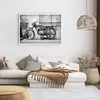 Poster - Poster ohne Rahmen - Alt Motorrad Schwarz und Weiß Produktbild-Vorschau 6