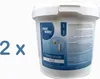 A white bucket of filter granules with a blue label. Produktbild-Vorschau