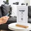 Tischaufsteller mit Holzfußaus Acryl im Hochformat von HMF in DIN A4 Produktbild-Vorschau