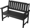 A black outdoor bench shown from a three-quarter angle against a white background. Anteprima dell’immagine prodotto