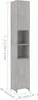 vidaXL Mobile da bagno grigio cemento 30x30x183,5 cm Anteprima dell’immagine prodotto 16