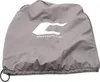A gray protective cover for a helmet with a logo and website address printed on it. Podgląd zdjęcia produktu