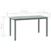 vidaXL Gartentisch Hellgrau 150x90x74 cm Aluminium und Glas Produktbild-Vorschau 6