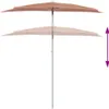 vidaXL Poloviční slunečník s tyčí 180x90 cm terakotově Náhled obrázku produktu 4