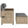 vidaXL Panchina da giardino regolabile con cuscino Beige Anteprima dell’immagine prodotto 6