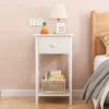 Table de chevet avec tiroir, étagère, commode et armoire, Voir les images du produit 2