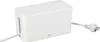 A white cable management box with a power cord and plug attached. Anteprima dell’immagine prodotto