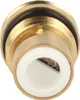 Close-up view of a brass fitting with a white ceramic insert. Produktbild-Vorschau