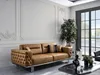 Sofagarnitur Komplette Sofa 31 Sitz Sessel Kunstleder Braun Produktbild-Vorschau 5
