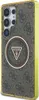 A smartphone case with a Guess logo pattern and a yellow border. Voir les images du produit