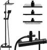 Duschset - Regendusche 20 cm - mit Brausebatterie - Schwarz Produktbild-Vorschau 1