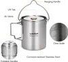 Lixada Camping Pot Stainless Steel Titanium Cup Mug 750ml Náhled obrázku produktu 8