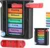 Pillenbox 'Deluxe' 7 Tage Regenbogenfarben schwarz Produktbild-Vorschau 1