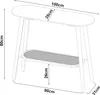 A line drawing of a console table with dimensions indicated. Anteprima dell’immagine prodotto