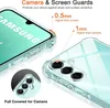 Close-up shots of a transparent phone case highlighting its protective features for the camera and screen. Produktbild-Vorschau
