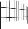 vidaXL Záhradný plot s hrotom z ocele 537 x 100 cm čierny Náhľad obrázku produktu 2
