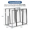 A clear plastic rain cover for a wagon, with dimensions indicated. Produktbild-Vorschau