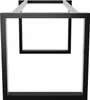 Black metal table legs forming a square frame, seen from a low angle. Anteprima dell’immagine prodotto