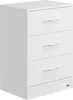 A white three-drawer nightstand with silver handles, shown from a three-quarter angle against a white background. Anteprima dell’immagine prodotto