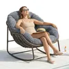 LVHOM Sedia a dondolo da giardino con cuscino imbottito, Anteprima dell’immagine prodotto 1