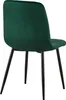 A green velvet chair with black legs, shown from the back. Anteprima dell’immagine prodotto
